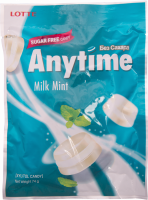 Карамель леденцовая LOTTE Anytime молоко-мята, 74г