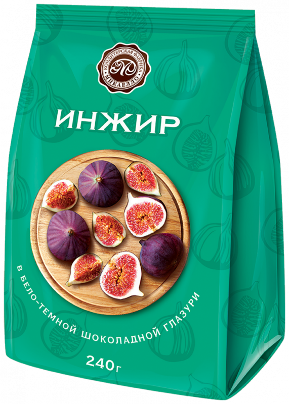 Конфеты МИКАЕЛЛО Инжир в бело-темной глазури, 240г Конфеты МИКАЕЛЛО Инжир в бело-темной глазури, 240г