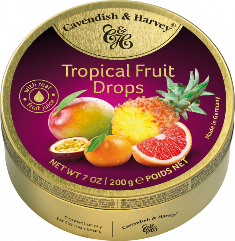 Леденцы CAVENDISH&HARVEY Tropical Fruit Drops Тропические фрукты, 200г Леденцы CAVENDISH&HARVEY Tropical Fruit Drops Тропические фрукты, 200г