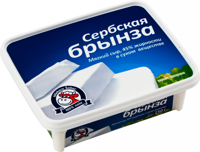 Сыр мягкий MLEKARA SABAC Сербская брынза 45%, без змж, 250г Сыр мягкий MLEKARA SABAC Сербская брынза 45%, без змж, 250г