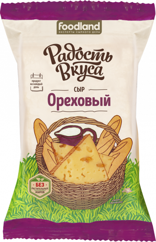 Сыр РАДОСТЬ ВКУСА Ореховый 45%, без змж, 200г Сыр РАДОСТЬ ВКУСА Ореховый 45%, без змж, 200г