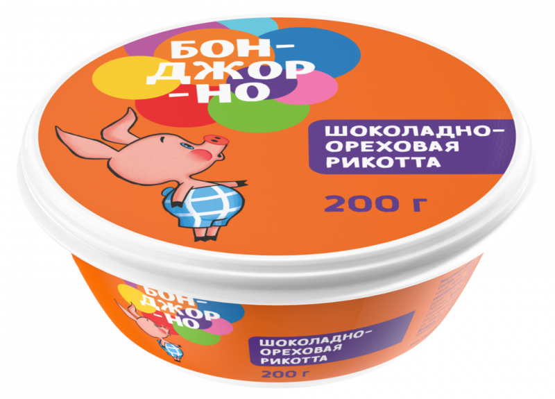 Сыр БОНДЖОРНО Рикотта шоколадно-ореховая 35%, без змж, 200г Сыр БОНДЖОРНО Рикотта шоколадно-ореховая 35%, без змж, 200г