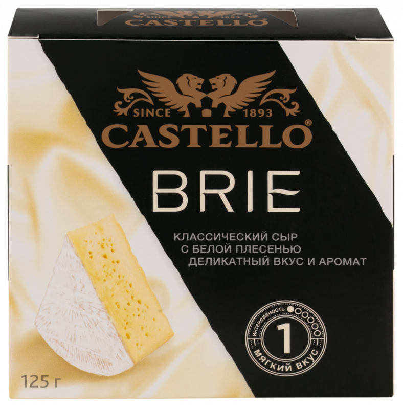 Сыр CASTELLO Бри с белой плесенью 50%, без змж, 125г Сыр CASTELLO Бри с белой плесенью 50%, без змж, 125г