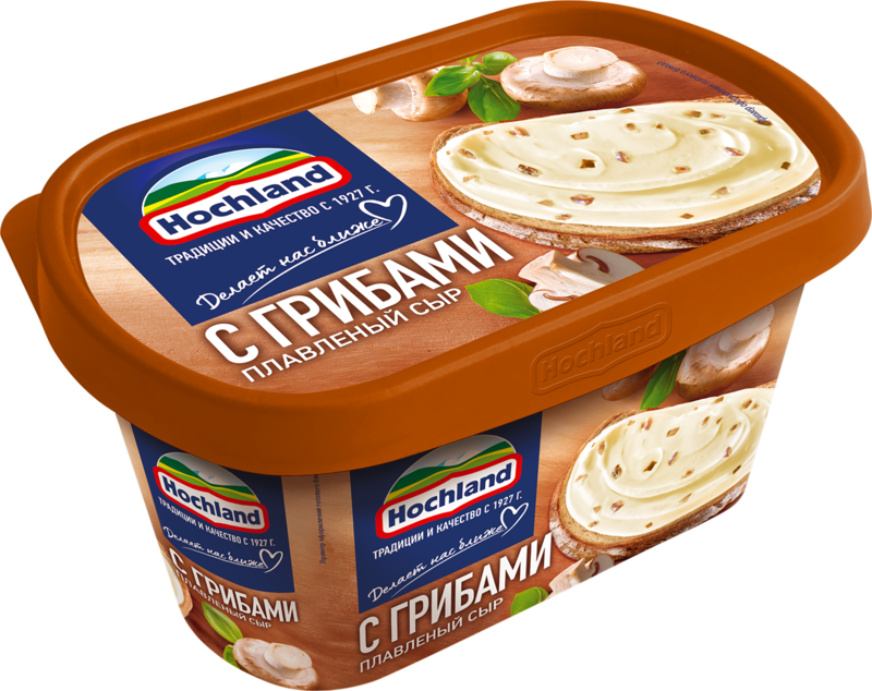 Сыр плавленый HOCHLAND с грибами 55%, без змж, 400г Сыр плавленый HOCHLAND с грибами 55%, без змж, 400г