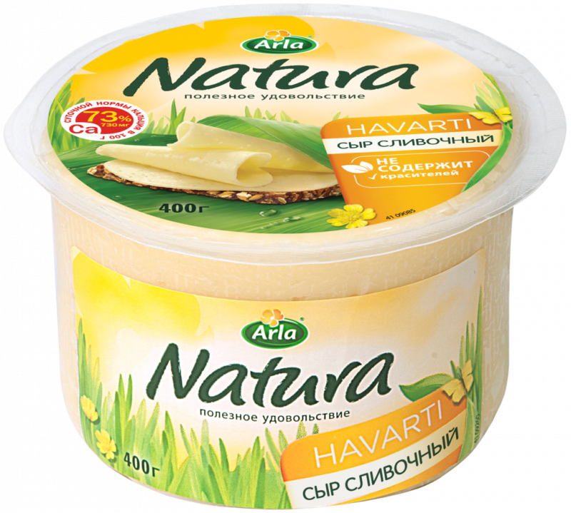 Сыр ARLA NATURA Сливочный 45%, без змж, 400г Сыр ARLA NATURA Сливочный 45%, без змж, 400г