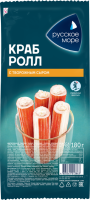 Крабовые палочки РУССКОЕ МОРЕ Краб-ролл с сыром, имитация, 180г