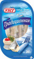 Сельдь VICI Традиционное, филе в масле, 240г