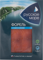 Форель слабосоленая РУССКОЕ МОРЕ филе-ломтики, 120г