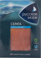 Семга слабосоленая РУССКОЕ МОРЕ филе-ломтики, 120г