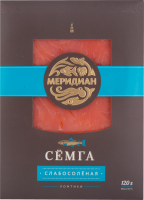 Семга слабосоленая МЕРИДИАН ломтики, 120г