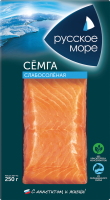 Семга слабосоленая РУССКОЕ МОРЕ филе-кусок, 250г