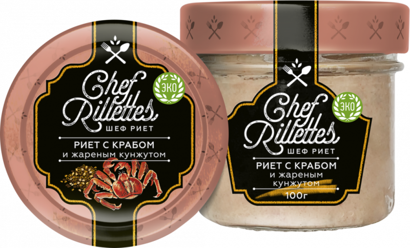 Риет ПУТИНА Chef Rillettes с крабом и жареным кунжутом, 100г Риет ПУТИНА Chef Rillettes с крабом и жареным кунжутом, 100г