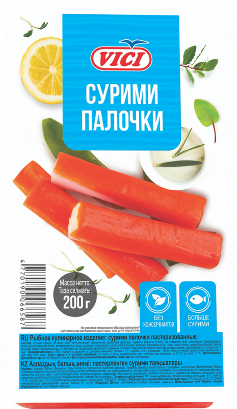 Сурими палочки VICI Любо есть, 200г Сурими палочки VICI Любо есть, 200г
