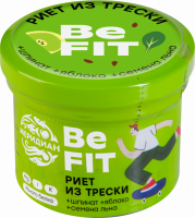 Риет из трески МЕРИДИАН Be Fit, с семенами льна, шпинатом и яблоком, 100г
