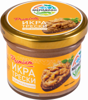 Икра трески соленая МЕРИДИАН Premium, Оригинальная пробойная, 100г