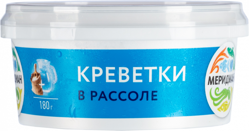 Креветки МЕРИДИАН в рассоле, 180г Креветки МЕРИДИАН в рассоле, 180г