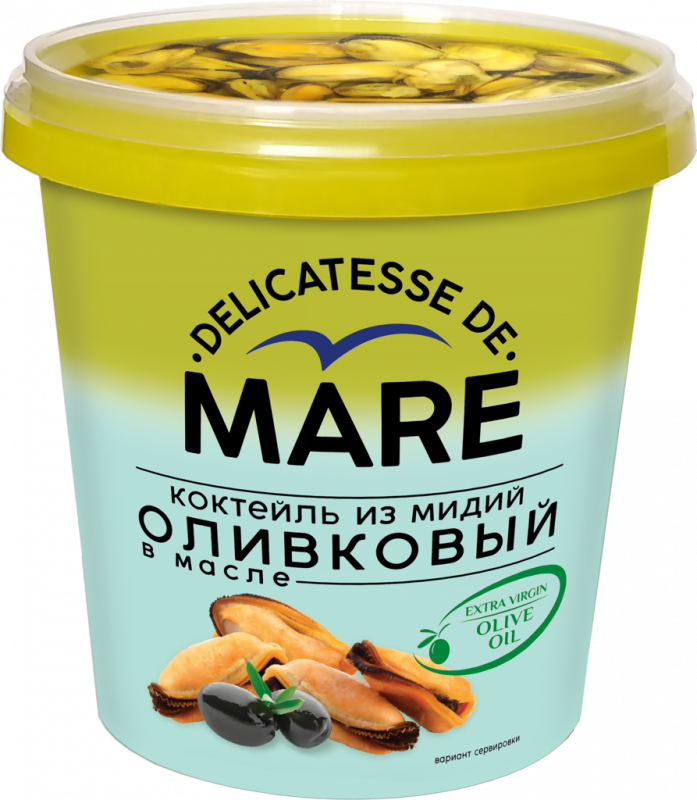 Коктейль из мидий MARE Оливковый, в масле, 380г Коктейль из мидий MARE Оливковый, в масле, 380г