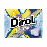 Жевательная резинка DIROL X-fresh Свежесть черники и цитруса, 16г