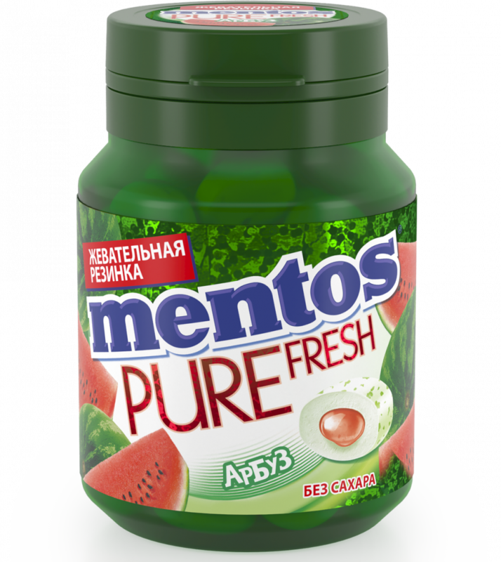 Жевательная резинка MENTOS Pure fresh со вкусом арбуза, 54г