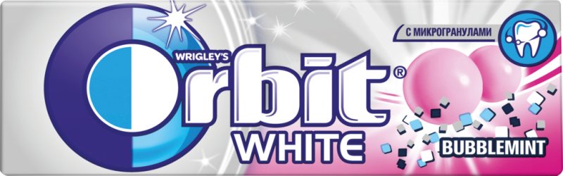 Жевательная резинка ORBIT Белоснежный Bubblemint, 13,6г Жевательная резинка ORBIT Белоснежный Bubblemint, 13,6г
