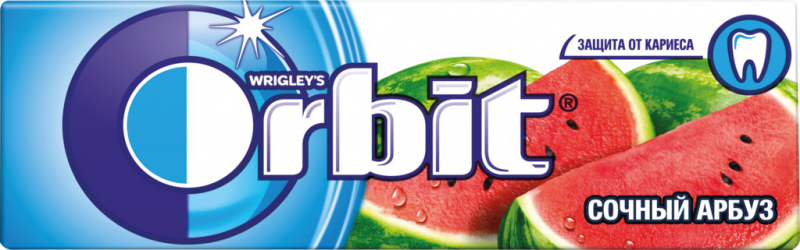 Жевательная резинка ORBIT Сочный арбуз, 13,6г Жевательная резинка ORBIT Сочный арбуз, 13,6г