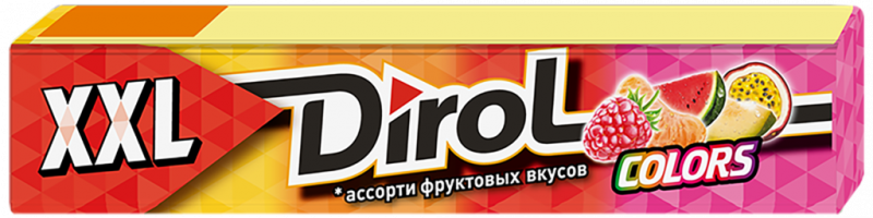 Жевательная резинка DIROL Colors XXL ассорти фруктовых вкусов, 19Г Жевательная резинка DIROL Colors XXL ассорти фруктовых вкусов, 19Г