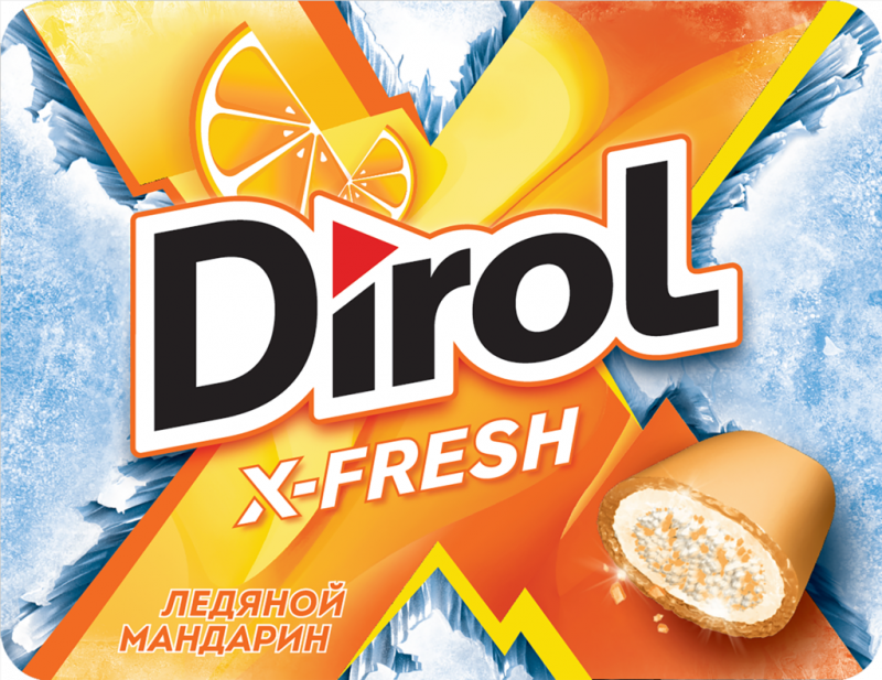 Жевательная резинка DIROL X-Fresh Ледяной мандарин, 16г Жевательная резинка DIROL X-Fresh Ледяной мандарин, 16г