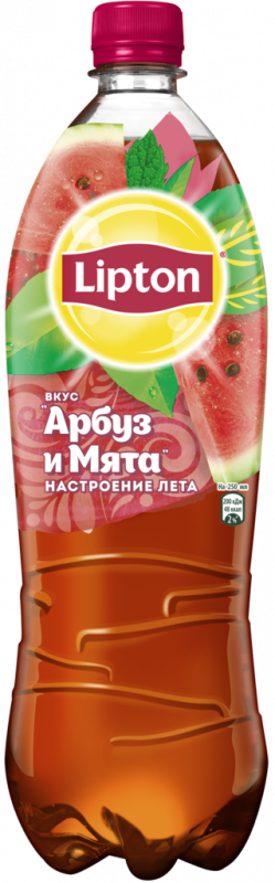 Напиток LIPTON Холодный черный чай со вкусом арбуза и мяты негазированный, 1л