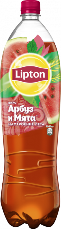 Напиток LIPTON Холодный черный чай со вкусом арбуза и мяты негазированный, 1.5л Напиток LIPTON Холодный черный чай со вкусом арбуза и мяты негазированный, 1.5л