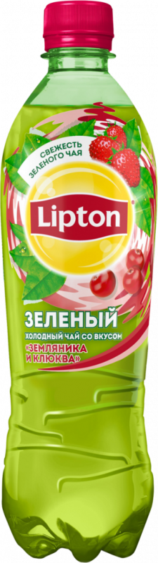 Напиток LIPTON Холодный чай со вкусом земляники и клюквы негазированный, 0.5л Напиток LIPTON Холодный чай со вкусом земляники и клюквы негазированный, 0.5л
