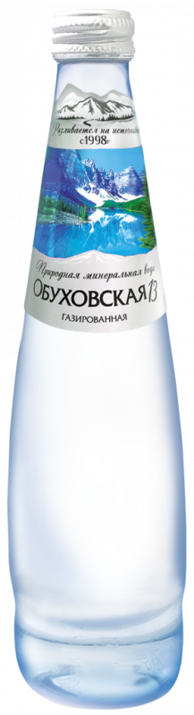 Вода минеральная ОБУХОВСКАЯ 13 лечебно-столовая газированная, 0.5л Вода минеральная ОБУХОВСКАЯ 13 лечебно-столовая газированная, 0.5л