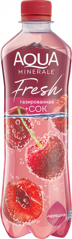 Вода питьевая AQUA MINERALE Juicy Черешня газированная, 0.5л Вода питьевая AQUA MINERALE Juicy Черешня газированная, 0.5л