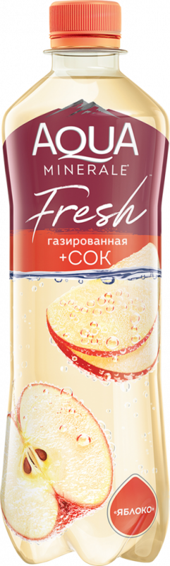 Вода питьевая AQUA MINERALE Juicy Яблоко газированная, 0.5л Вода питьевая AQUA MINERALE Juicy Яблоко газированная, 0.5л