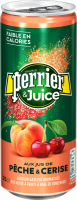 Напиток PERRIER с соком персика и вишни сильногазированный, 0.25л