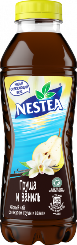 Напиток NESTEA Черный чай со вкусом груши и ванили пастеризованный, 0.5л