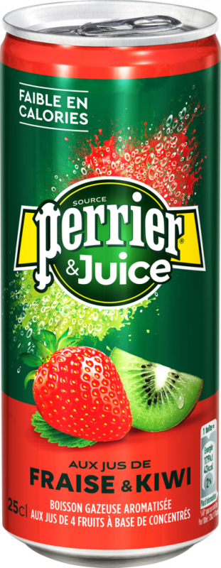 Напиток PERRIER с соком клубники и киви сильногазированный, 0.25л Напиток PERRIER с соком клубники и киви сильногазированный, 0.25л