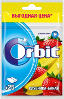 Жевательная резинка ORBIT Клубника Банан, в пакете, 34г