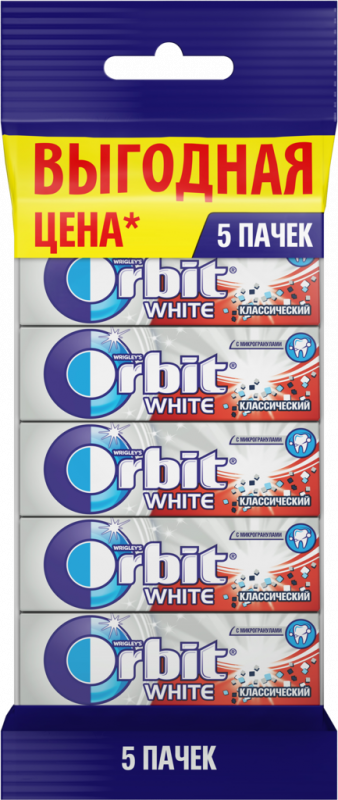 Жевательная резинка ORBIT Классический, 13,6г Жевательная резинка ORBIT Классический, 13,6г