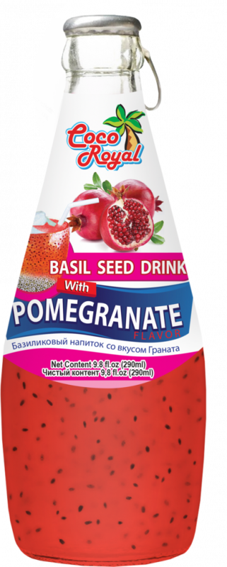 Напиток COCO ROYAL с семенами базилика и вкусом граната негазированный, 0.25л Напиток COCO ROYAL с семенами базилика и вкусом граната негазированный, 0.25л