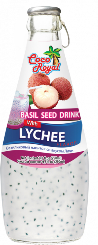 Напиток COCO ROYAL с семенами базилика и вкусом личи негазированный, 0.25л Напиток COCO ROYAL с семенами базилика и вкусом личи негазированный, 0.25л