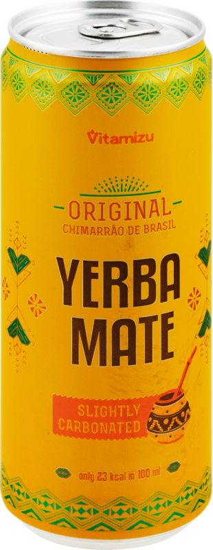 Напиток тонизирующий VITAMIZU Yerba Mate с экстрактом матэ среднегазированный, 0.33л