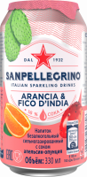 Напиток SANPELLEGRINO Апельсин, опунция с соком сильногазированный, 0.33л