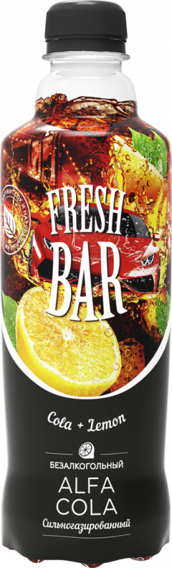 Напиток FRESH BAR Alfa cola сильногазированный, 0.48л Напиток FRESH BAR Alfa cola сильногазированный, 0.48л