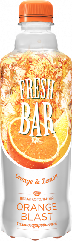 Напиток FRESH BAR Orange blast сильногазированный, 0.48л