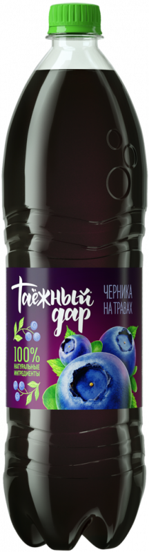 Напиток ТАЕЖНЫЙ ДАР Черника с таежными травами среднегазированный, 1.5л Напиток ТАЕЖНЫЙ ДАР Черника с таежными травами среднегазированный, 1.5л