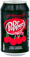 Напиток DR. PEPPER Cherry со вкусом вишни сильногазированный, 0.33л