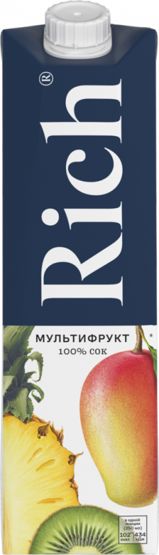 Сок RICH Мультифрукт, 1л Сок RICH Мультифрукт, 1л