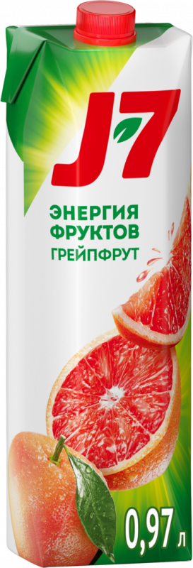 Нектар J7 Грейпфрут с мякотью, 0.97л Нектар J7 Грейпфрут с мякотью, 0.97л