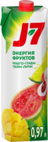 Напиток сокосодержащий J7 Манго, гуава, лайм и личи с мякотью, 0.97л