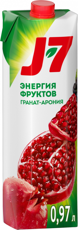 Нектар J7 Гранат, черноплодная рябина осветленный, 0.97л